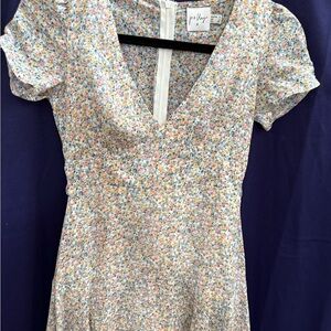 NWOT Polly Floral Midi Dress Cottagecore/ Prairie Puff Sleeve Blue Pink Sz 0